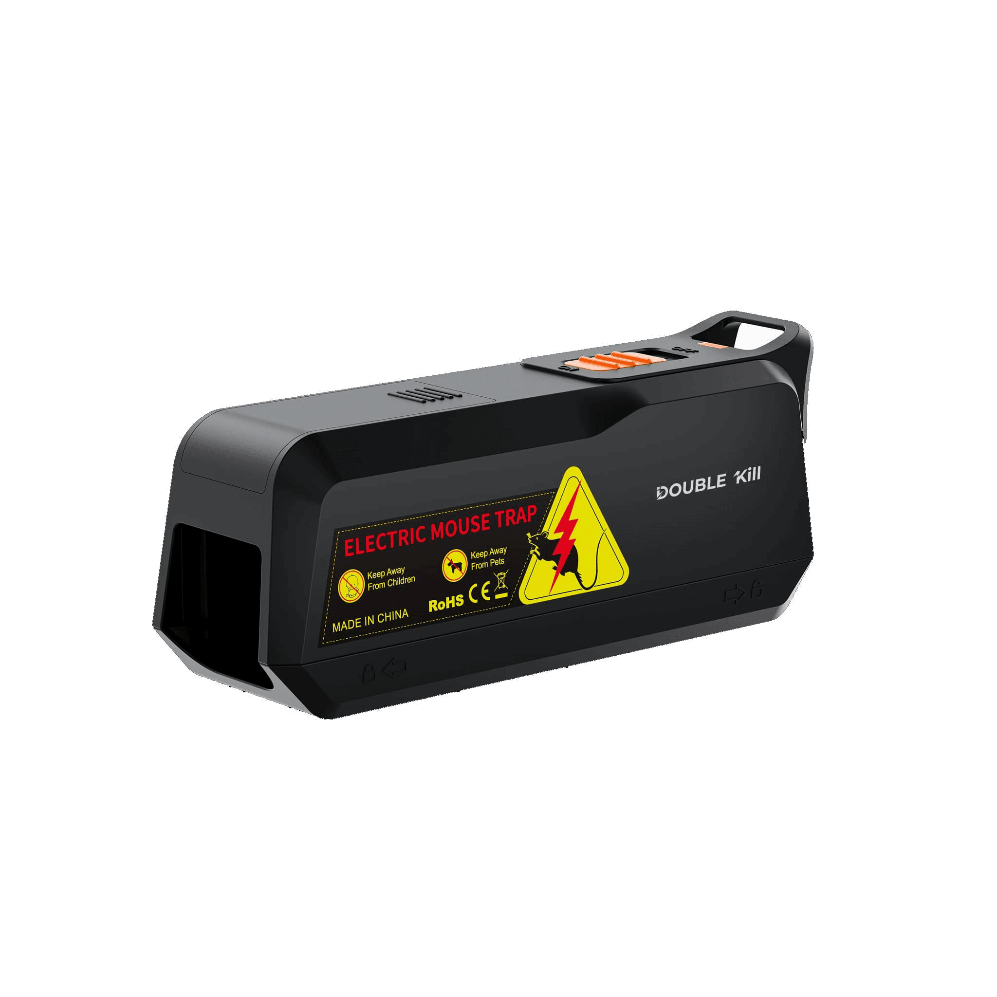THANOS MK03 electric mouse trap with branded packaging in a garage
