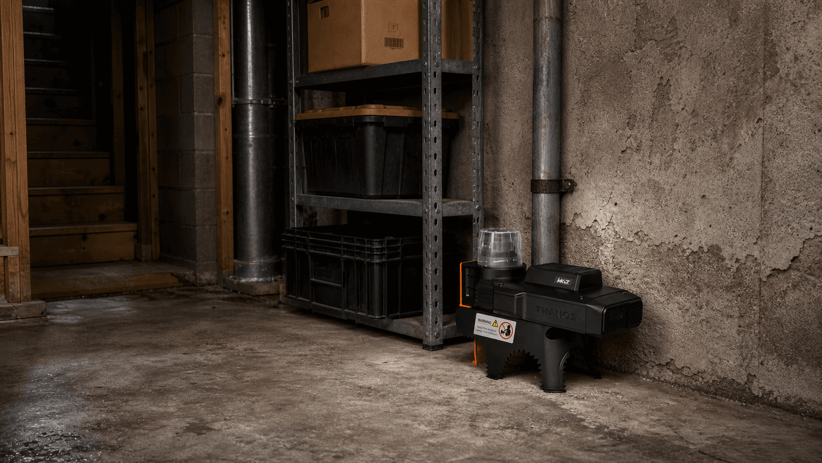 MK47 in a basement utility area