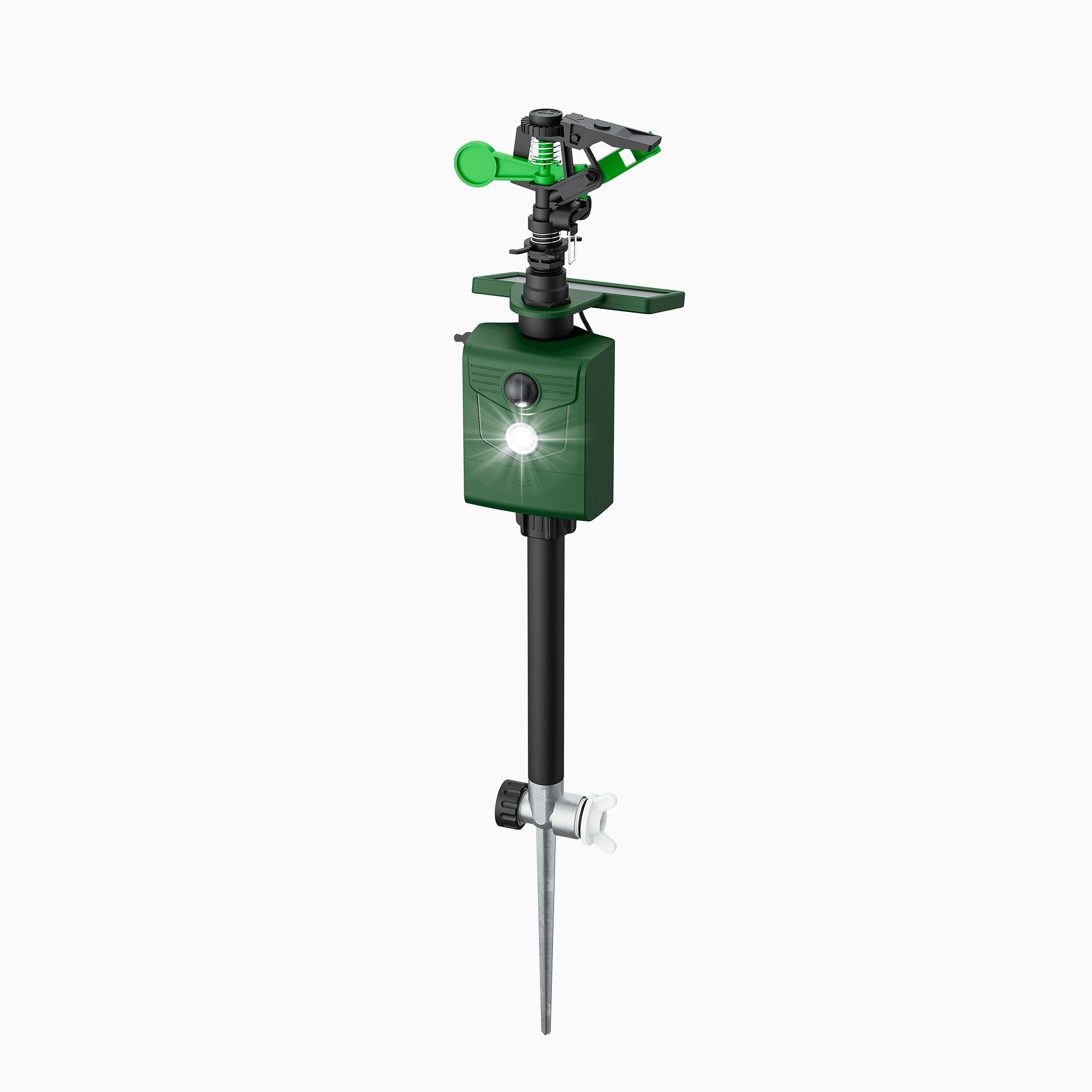 Motion-activated sprinkler animal deterrent