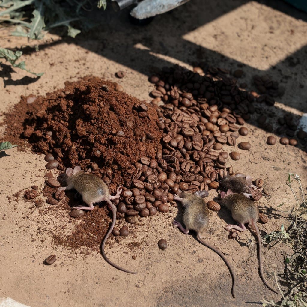 Do coffee grounds deter mice?