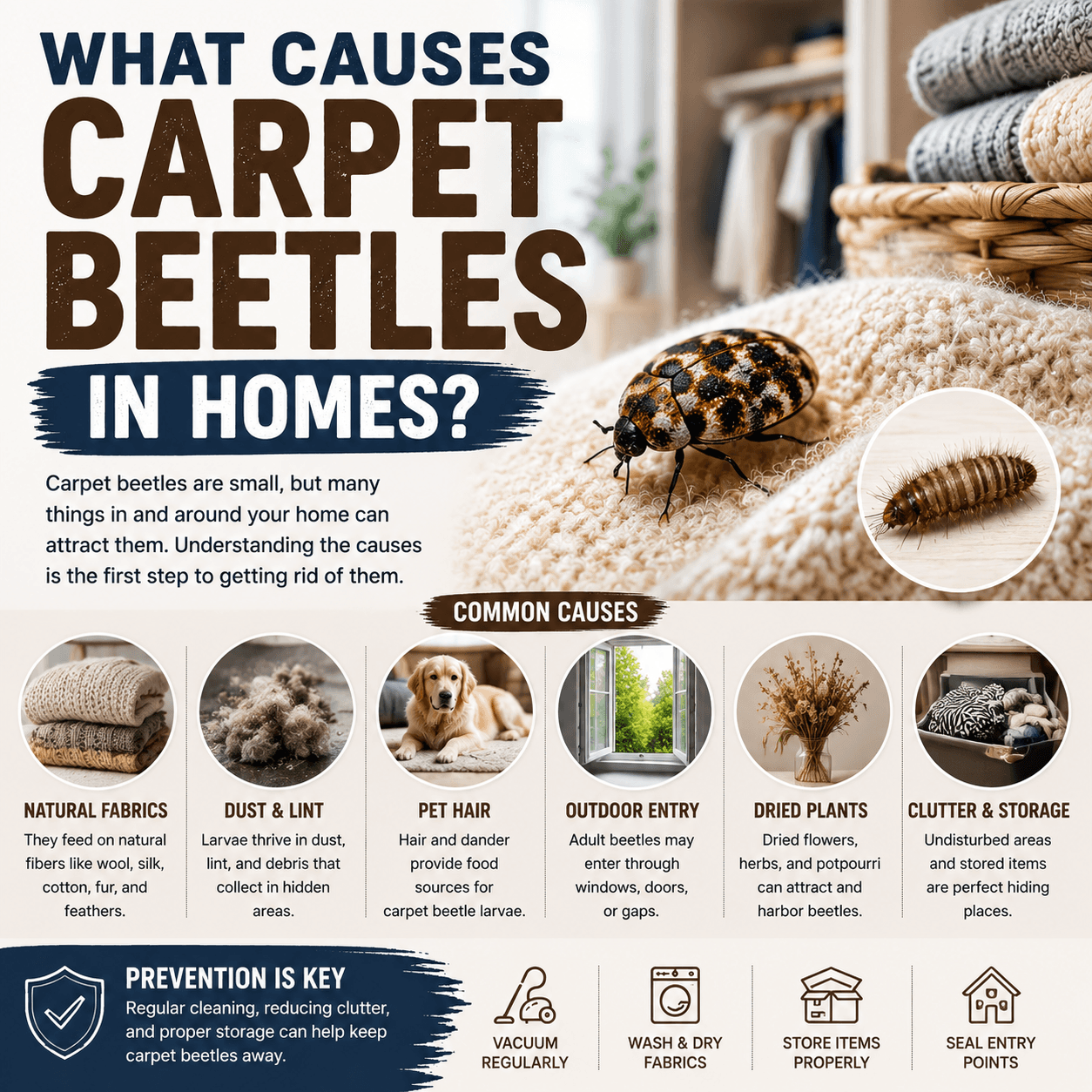 What Causes Carpet Beetles in Homes