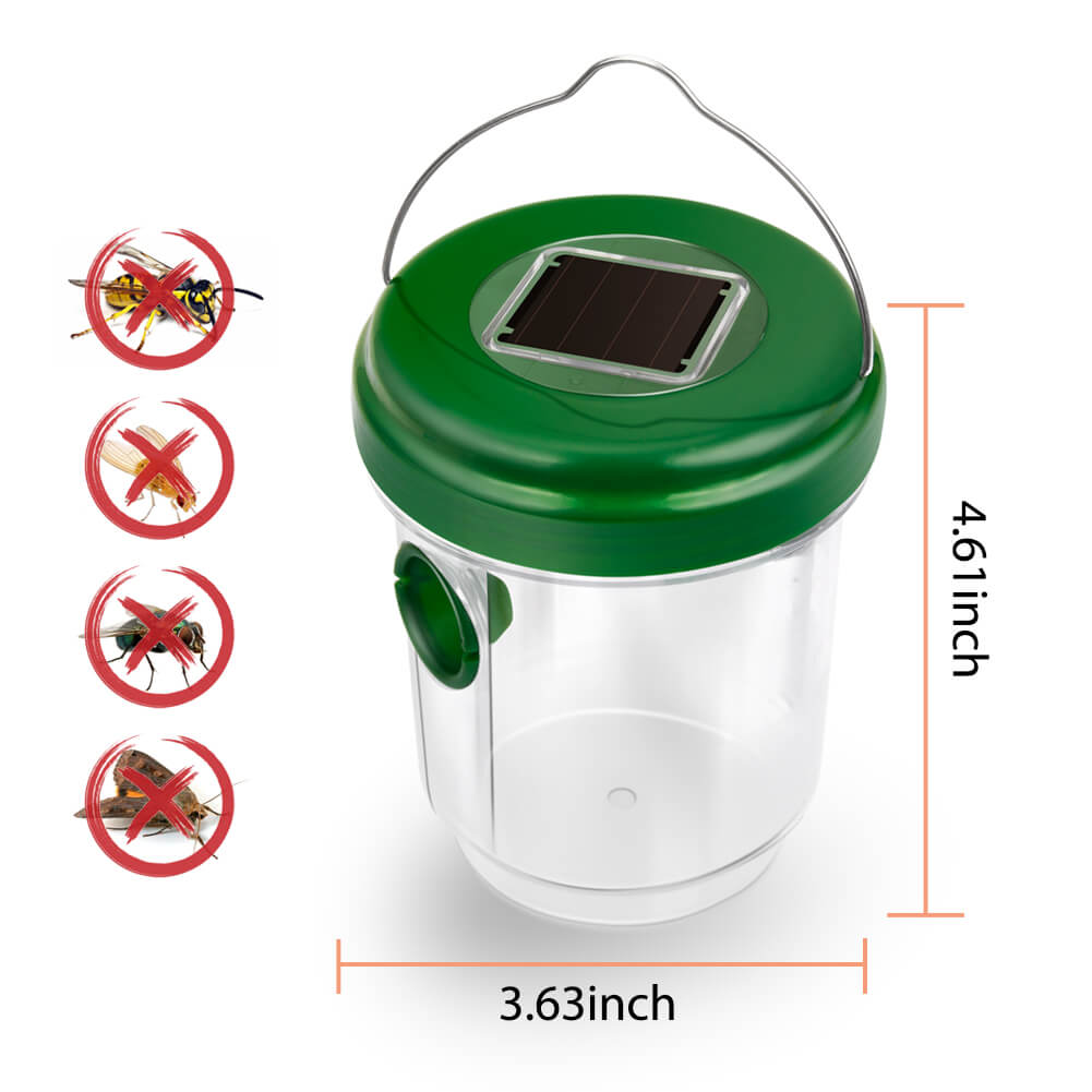 Solar Powered Bee Traps PP+AS Insect Catcher Wasp Trap for Outdoor Flying  M7I6 