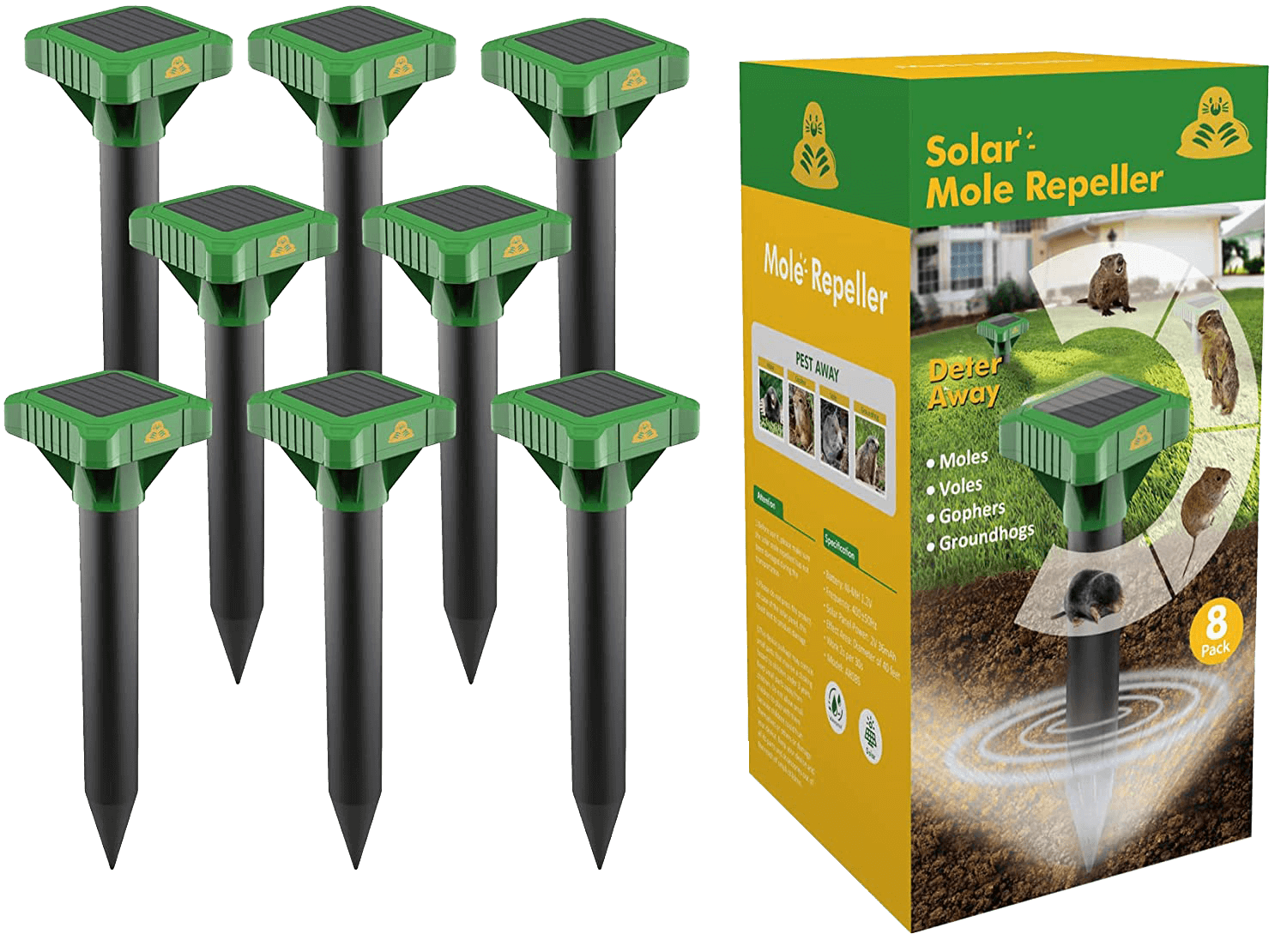 8pk solar mole repellent