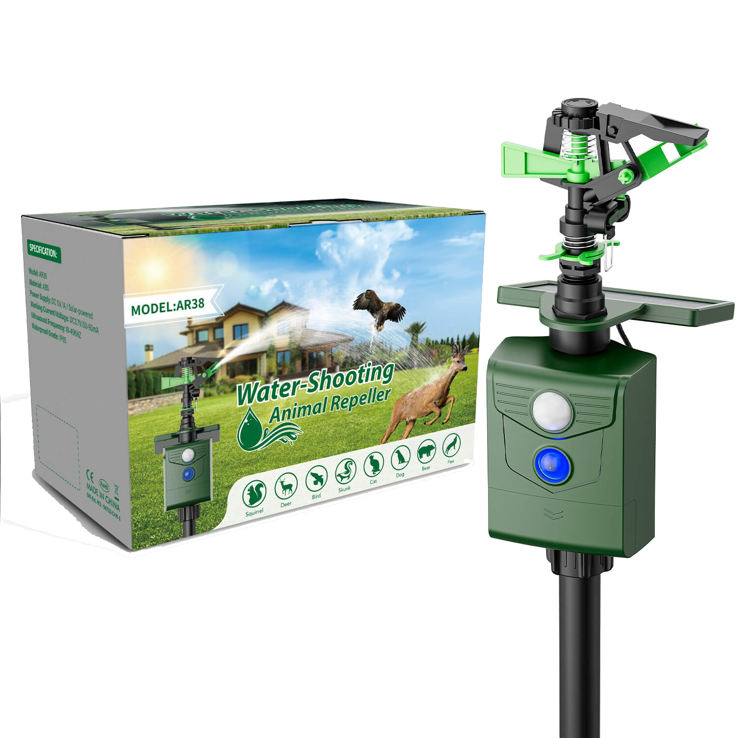 Motion Activated Sprinkler Animal Deterrent 