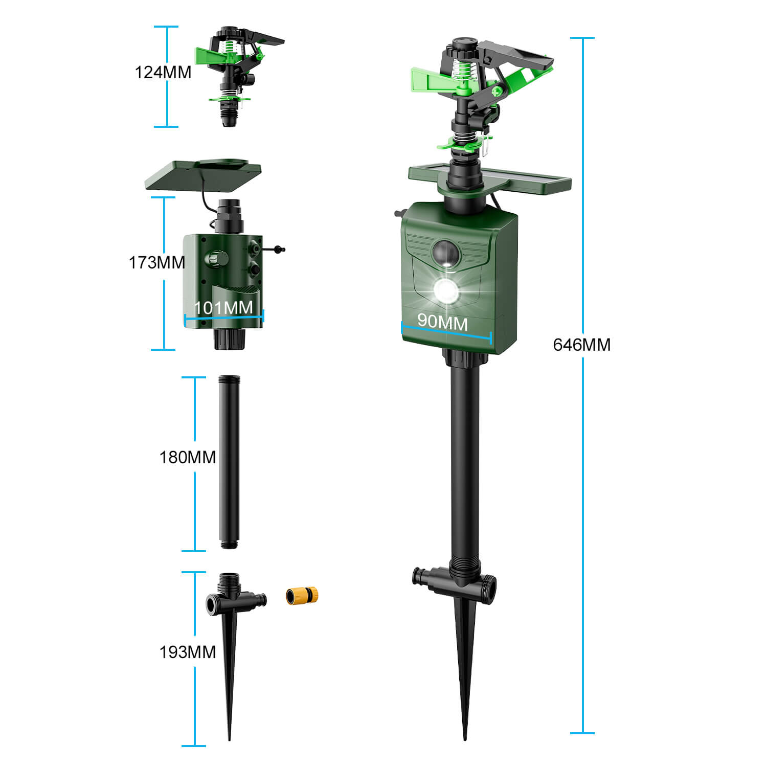 Motion Activated Sprinkler Animal Deterrent 