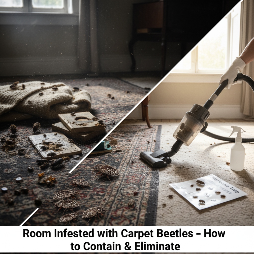 Room infested with carpet beetles — how to contain & eliminate