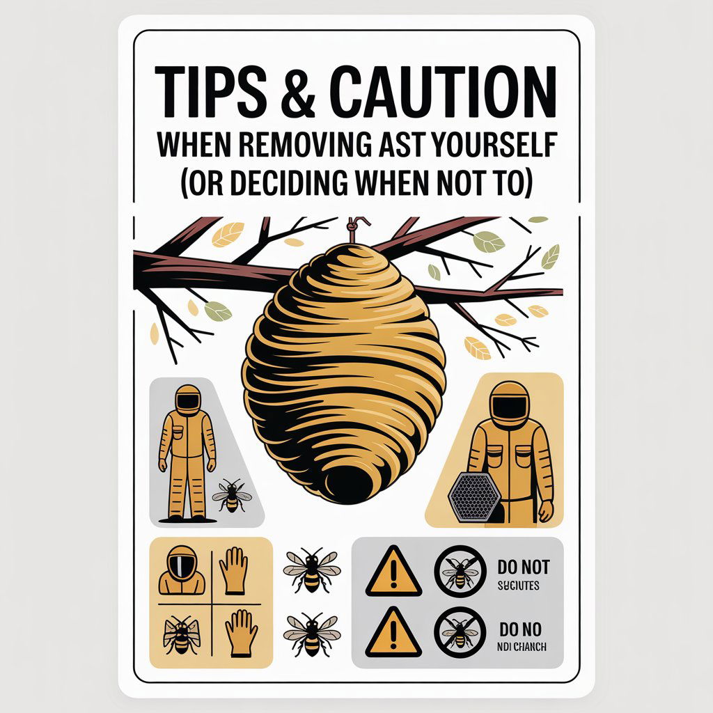 Tips & caution when removing a wasp nest yourself (or deciding when not to)