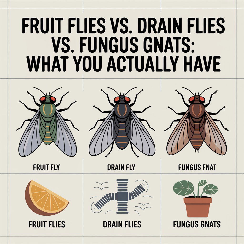 Fruit Flies vs. Drain Flies vs. Fungus Gnats What You Actually Have