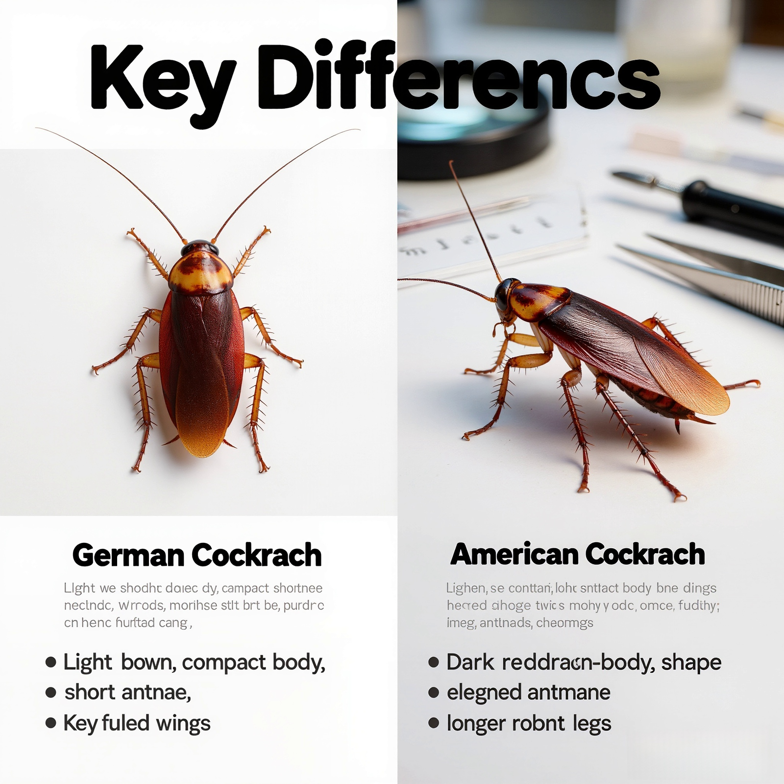 German Cockroach vs American Cockroach Key Differences