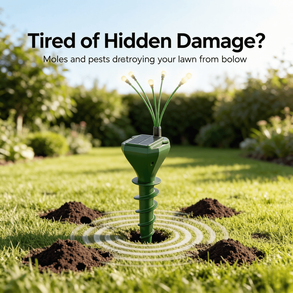 Solar Mole Repellent Stakes & Swaying Light