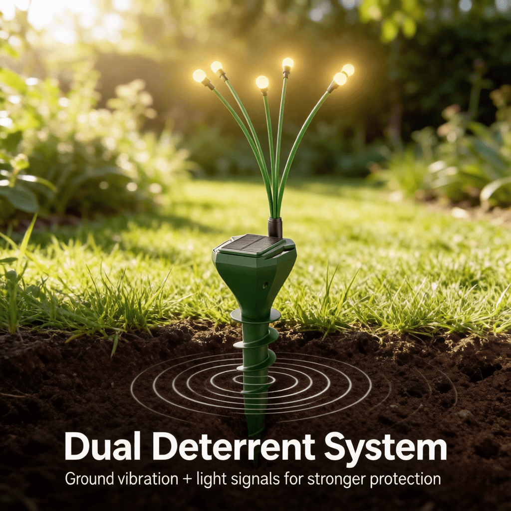 Solar Mole Repellent Stakes & Swaying Light-5