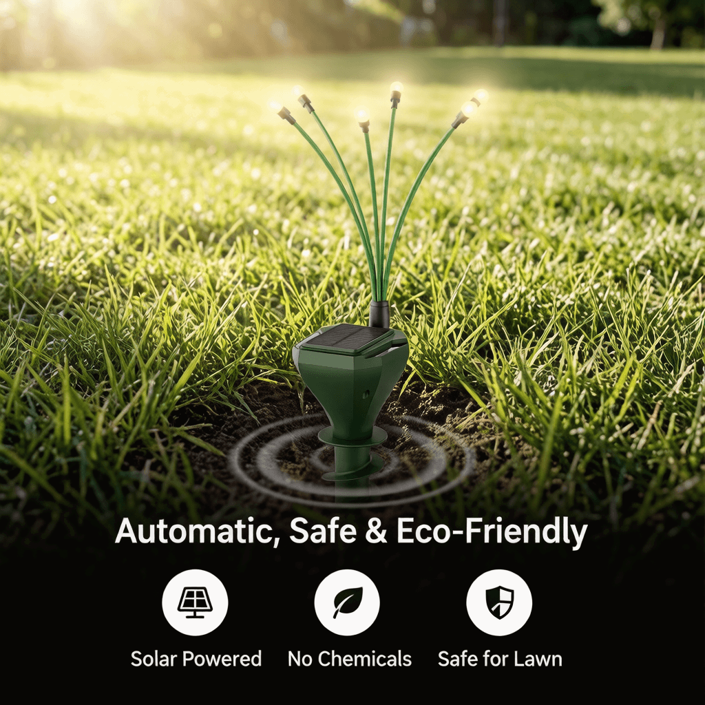 Solar Mole Repellent Stakes & Swaying Light-7