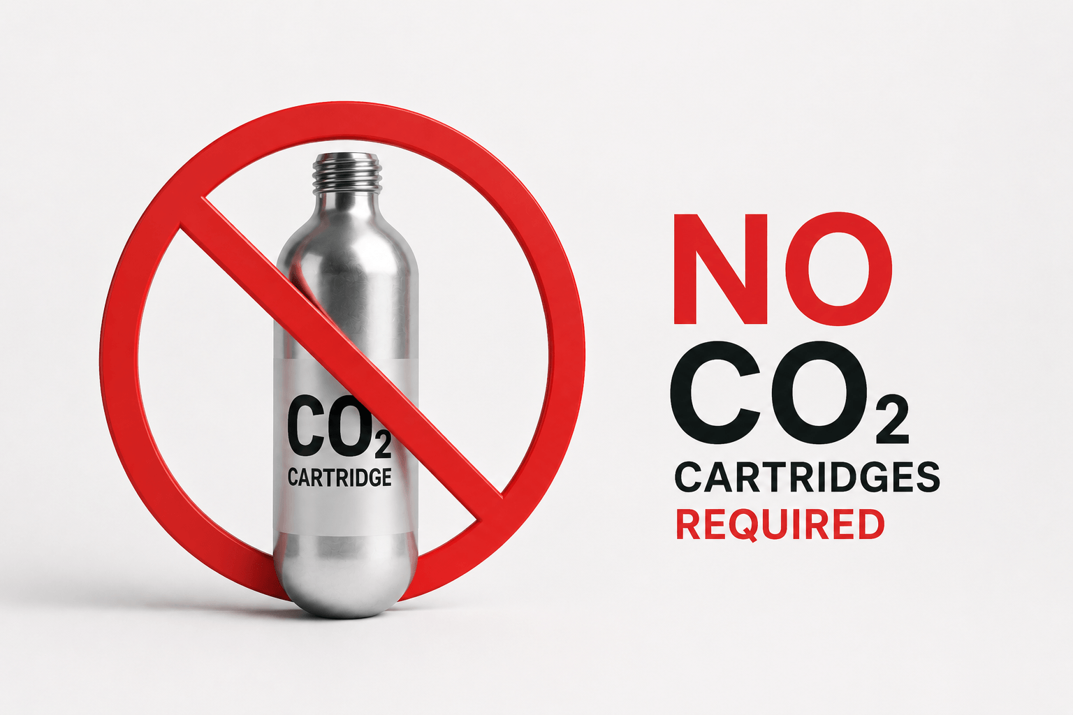 No CO₂ Cartridges Required