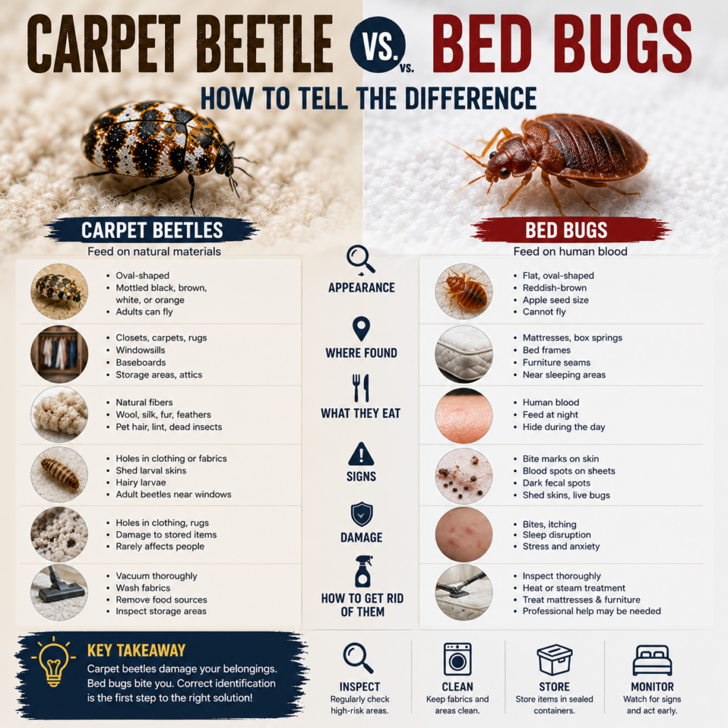 Carpet Beetle vs Bed Bugs