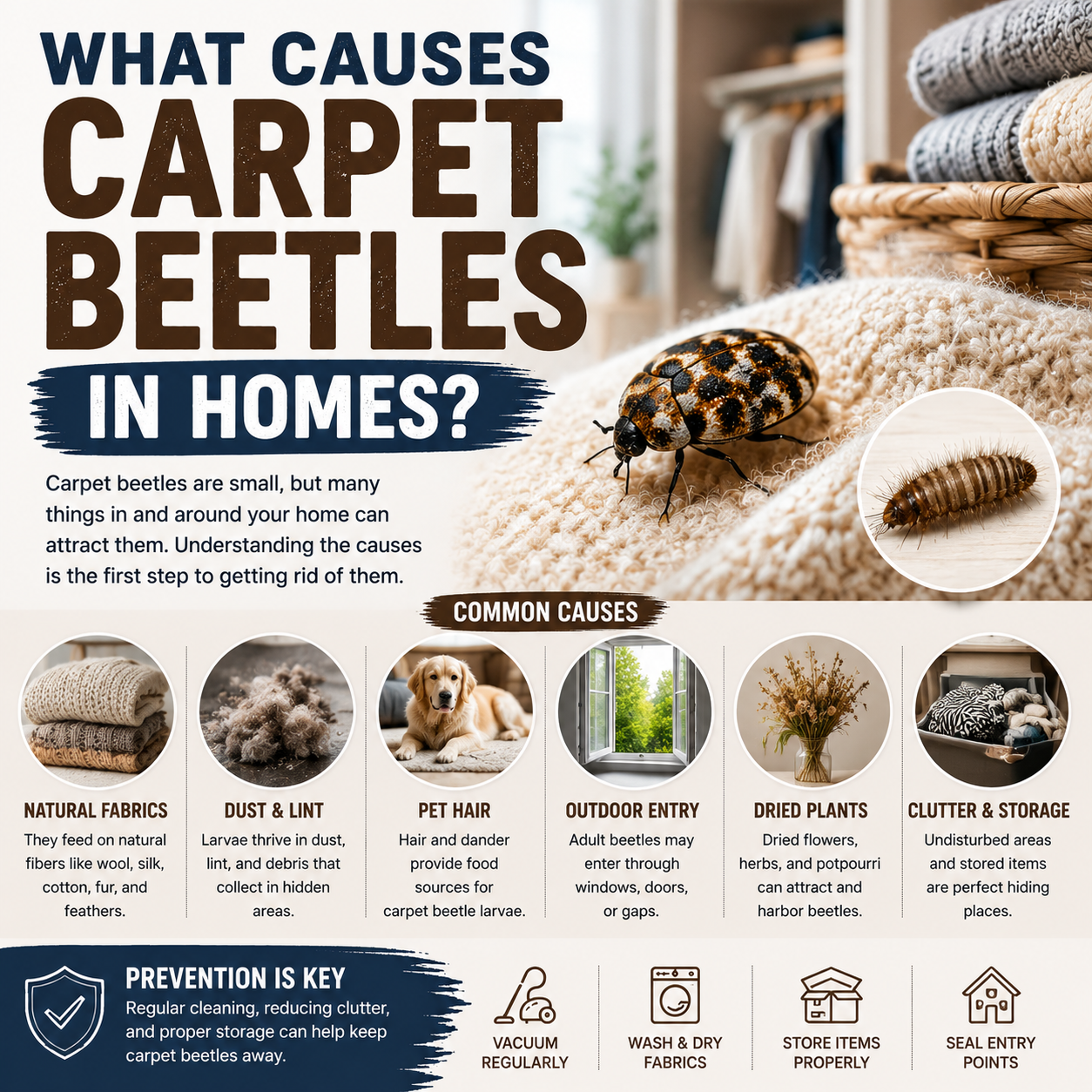 What Causes Carpet Beetles in Homes